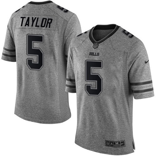 Men's Limited Tyrod Taylor Nike Jersey Gray - #5 Gridiron NFL Buffalo Bills